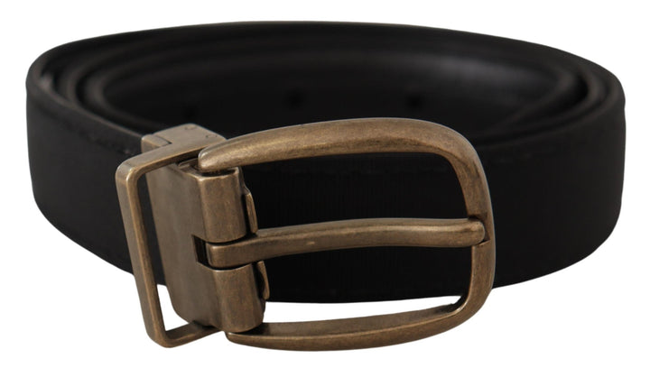  - Dolce & Gabbana Elegant Grosgrain Leather Belt - Black - BEL8431 - 80 - Ask Me Wear