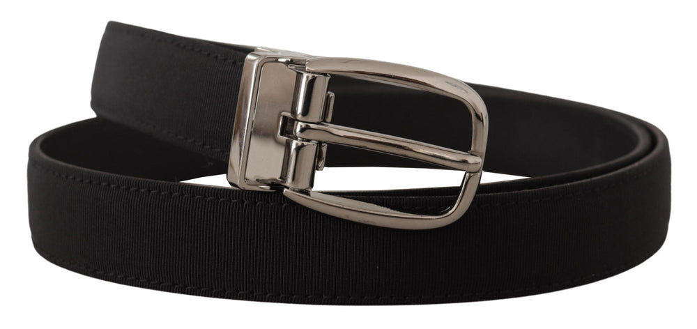  - Dolce & Gabbana Elegant Grosgrain Leather Belt with Silver Buckle - BEL8537 - 90 - Ask Me Wear