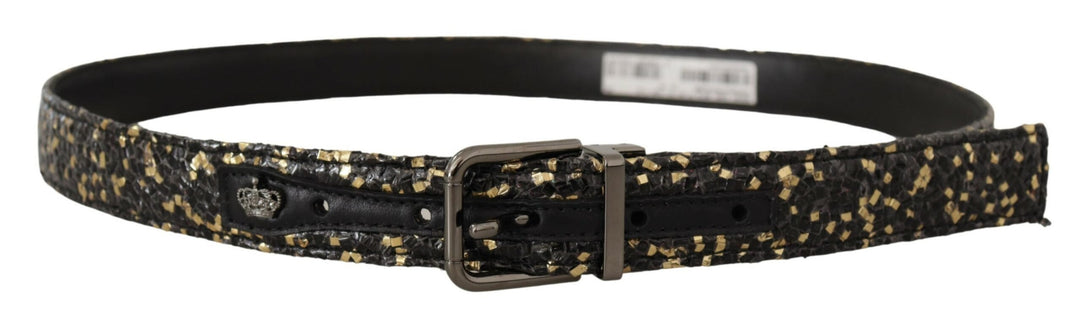  - Dolce & Gabbana Elegant Italian Leather Belt with Crown Detail - BEL8409 - 90 - Ask Me Wear