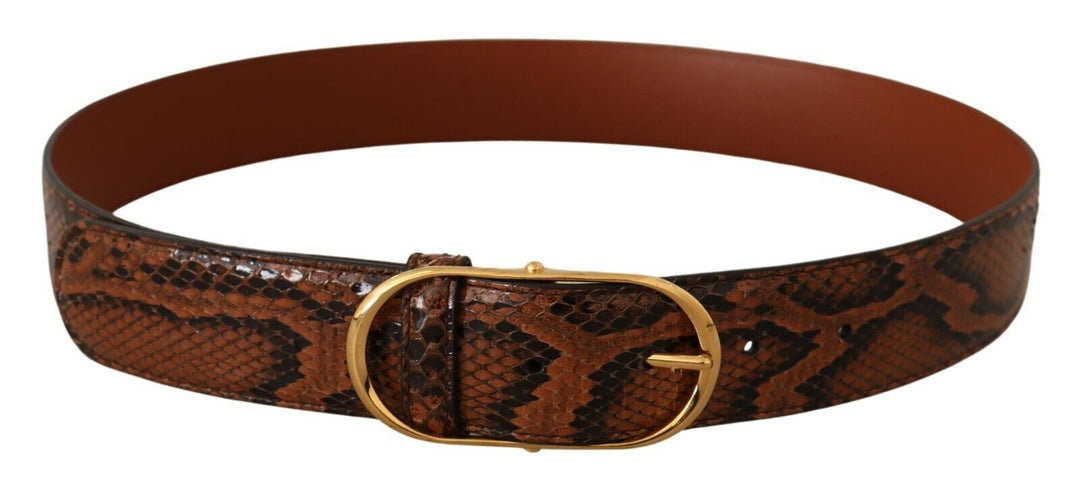  - Dolce & Gabbana Elegant Leather Belt with Gold Buckle - BEL8364 - 80 - Ask Me Wear