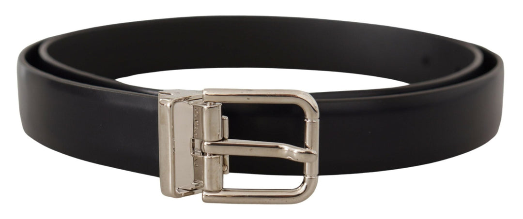  - Dolce & Gabbana Elegant Leather Belt with Metal Buckle - BEL8577 - 100 - Ask Me Wear