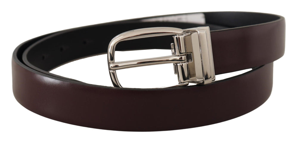  - Dolce & Gabbana Elegant Leather Belt with Silver Metal Buckle - BEL8508 - 90 - Ask Me Wear