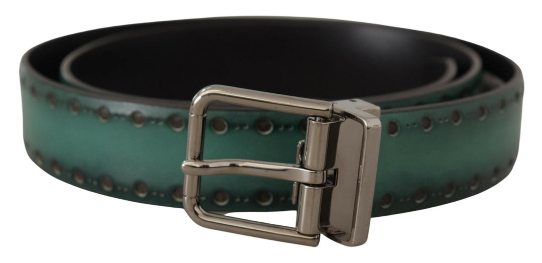  - Dolce & Gabbana Elegant Leather Belt with Silver Tone Buckle - BEL8475 - 90 - Ask Me Wear