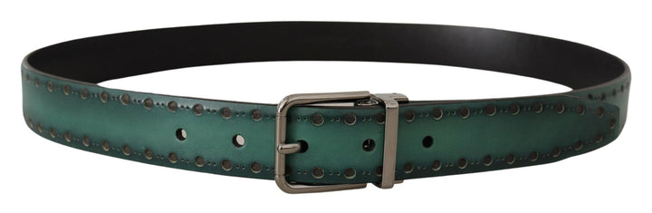  - Dolce & Gabbana Elegant Leather Belt with Silver Tone Buckle - BEL8475 - 90 - Ask Me Wear