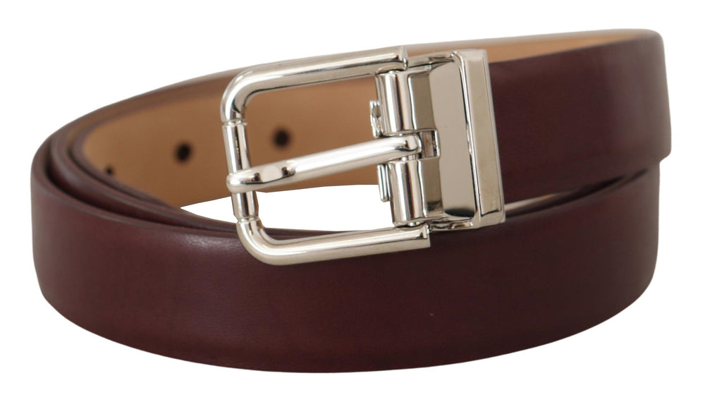  - Dolce & Gabbana Elegant Leather Belt with Silver Tone Buckle - BEL8499 - 100 - Ask Me Wear