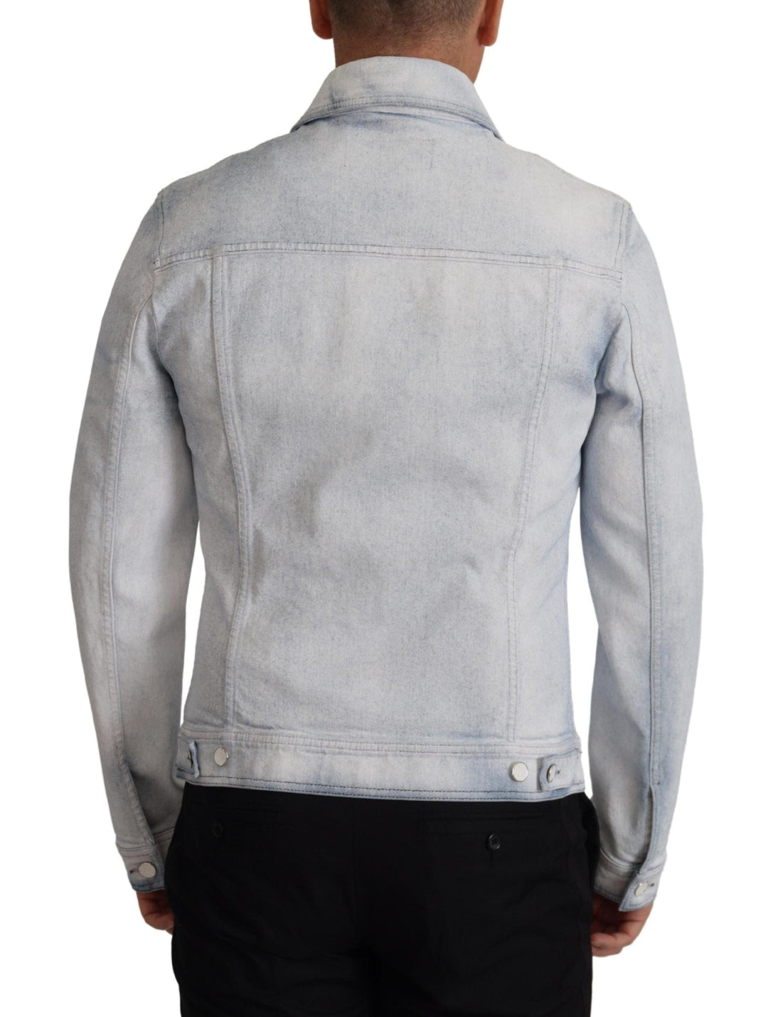  - Dolce & Gabbana Elegant Light Blue Denim Jacket - JKT3376 - 48 - Ask Me Wear