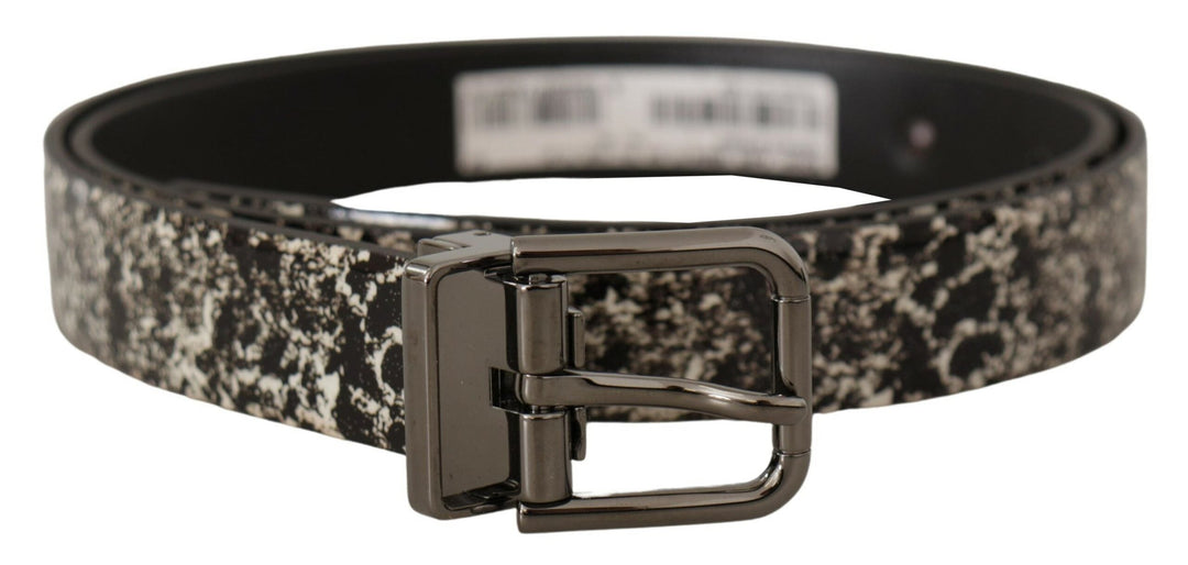  - Dolce & Gabbana Elegant Marble Print Leather Belt - BEL8441 - 90 - Ask Me Wear