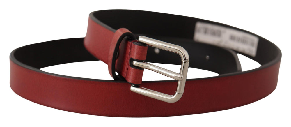  - Dolce & Gabbana Elegant Maroon Italian Leather Belt - BEL8467 - 85 - Ask Me Wear