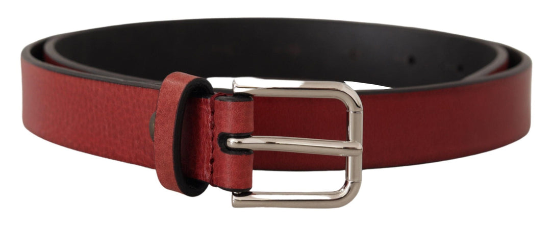  - Dolce & Gabbana Elegant Maroon Italian Leather Belt - BEL8467 - 85 - Ask Me Wear