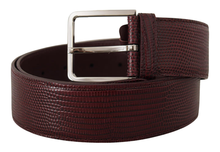  - Dolce & Gabbana Elegant Maroon Leather Belt with Engraved Buckle - BEL8500 - 70 - Ask Me Wear