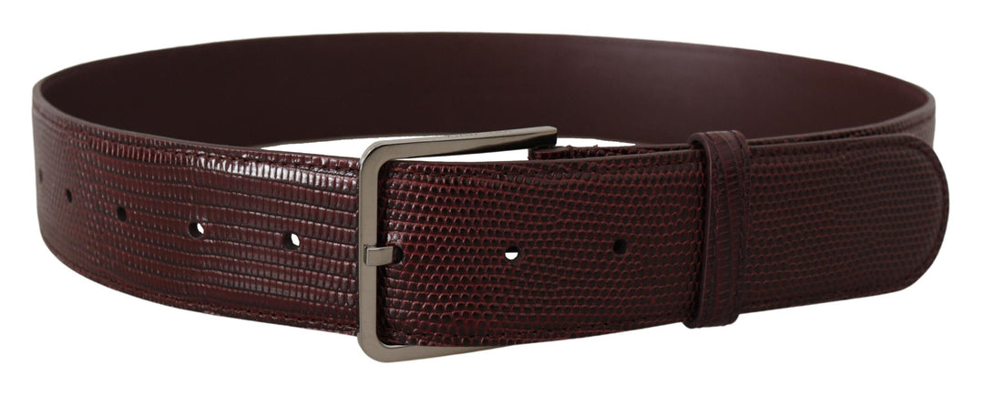  - Dolce & Gabbana Elegant Maroon Leather Belt with Engraved Buckle - BEL8500 - 70 - Ask Me Wear