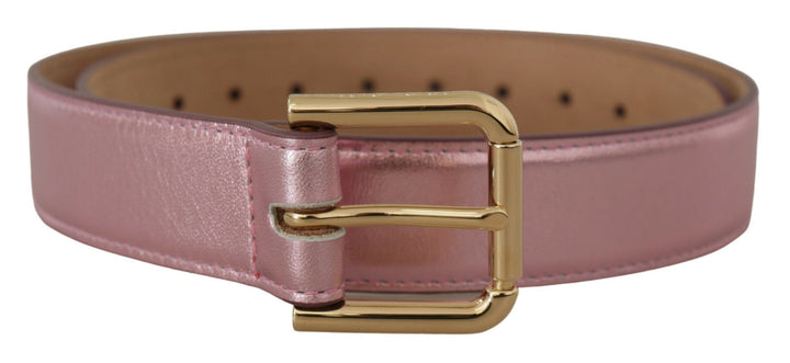  - Dolce & Gabbana Elegant Metallic Pink Leather Belt - BEL8456 - 70 - Ask Me Wear