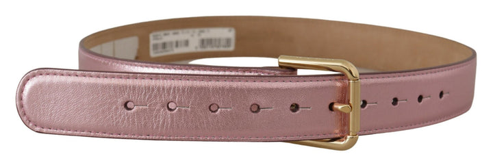  - Dolce & Gabbana Elegant Metallic Pink Leather Belt - BEL8456 - 70 - Ask Me Wear