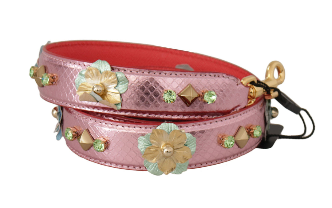  - Dolce & Gabbana Elegant Metallic Pink Leather Shoulder Strap - BEL8744 - Ask Me Wear