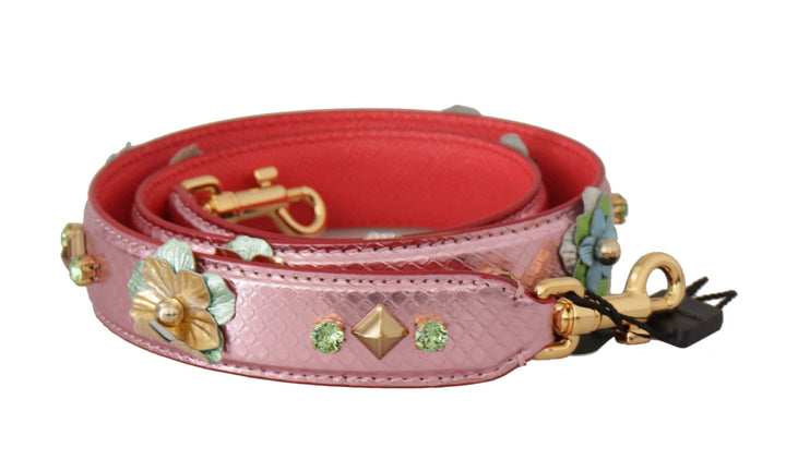  - Dolce & Gabbana Elegant Metallic Pink Leather Shoulder Strap - BEL8744 - Ask Me Wear