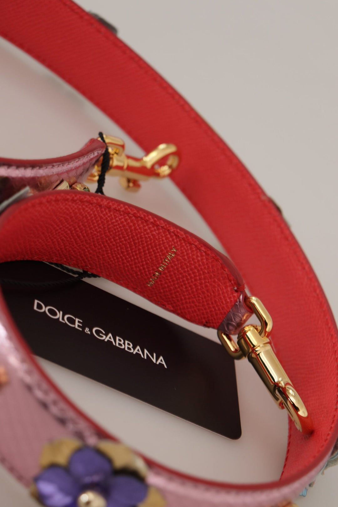  - Dolce & Gabbana Elegant Metallic Pink Leather Shoulder Strap - BEL8744 - Ask Me Wear