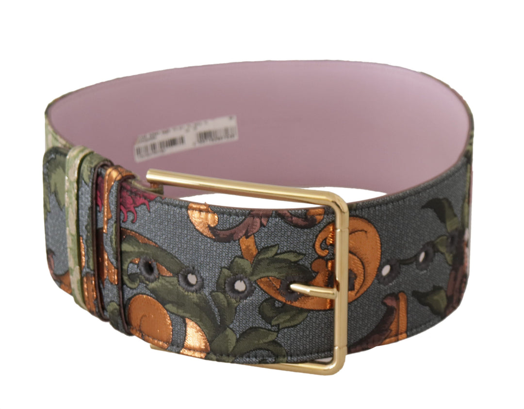  - Dolce & Gabbana Elegant Multicolor Canvas - Leather Belt - WMB258 - 75 - Ask Me Wear