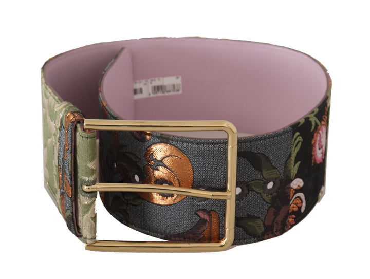  - Dolce & Gabbana Elegant Multicolor Canvas - Leather Belt - WMB258 - 75 - Ask Me Wear