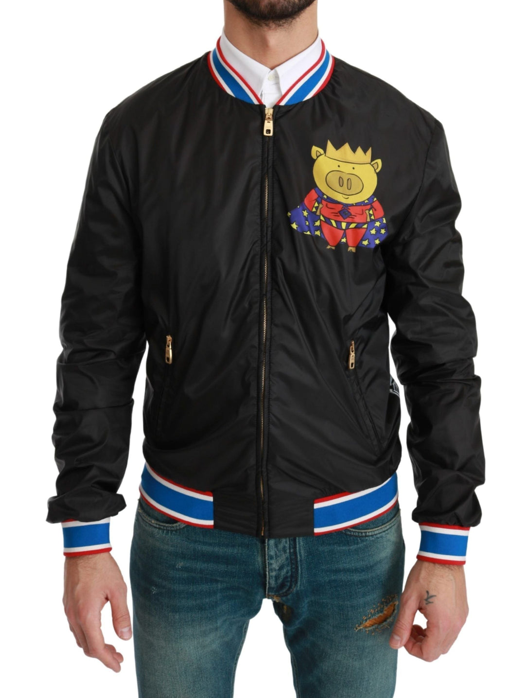  - Dolce & Gabbana Elegant Multicolor Motive Bomber Jacket - JKT2599 - 44 - Ask Me Wear