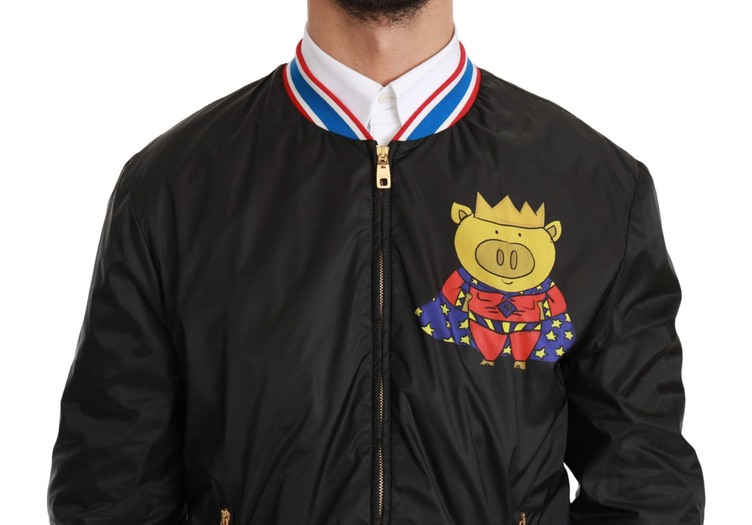  - Dolce & Gabbana Elegant Multicolor Motive Bomber Jacket - JKT2599 - 44 - Ask Me Wear