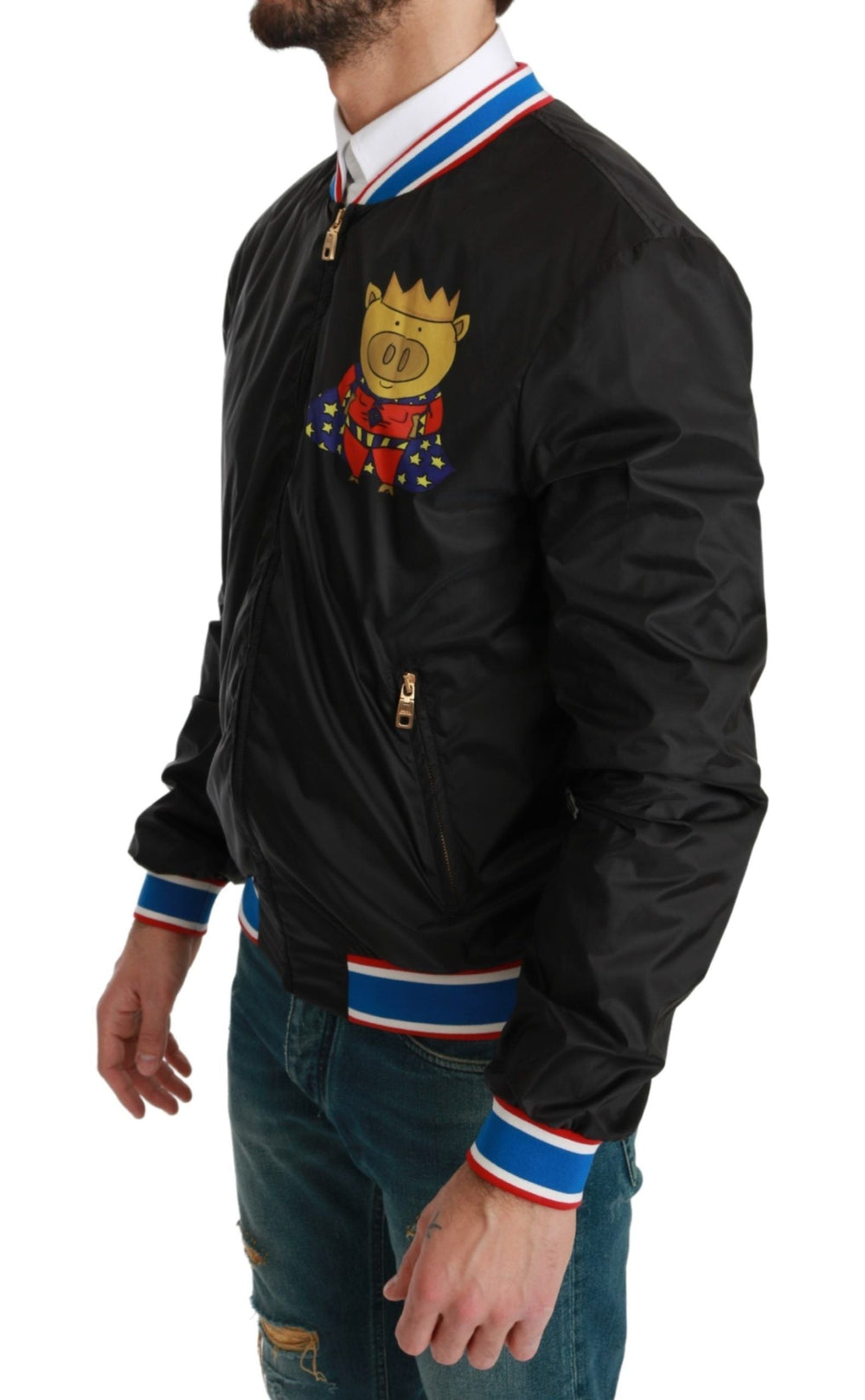  - Dolce & Gabbana Elegant Multicolor Motive Bomber Jacket - JKT2599 - 44 - Ask Me Wear