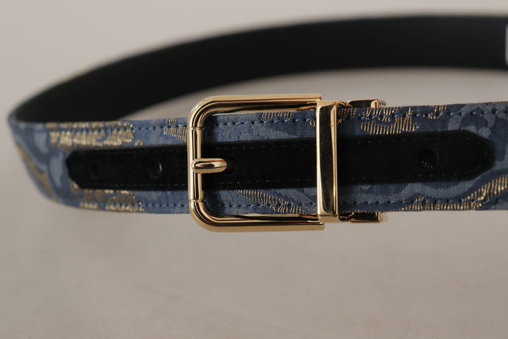  - Dolce & Gabbana Elegant Navy Blue Leather Belt - WMB108 - 75 - Ask Me Wear