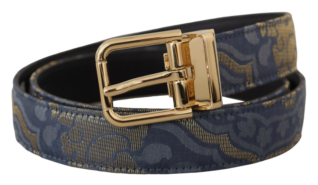  - Dolce & Gabbana Elegant Navy Blue Leather Belt - WMB108 - 75 - Ask Me Wear