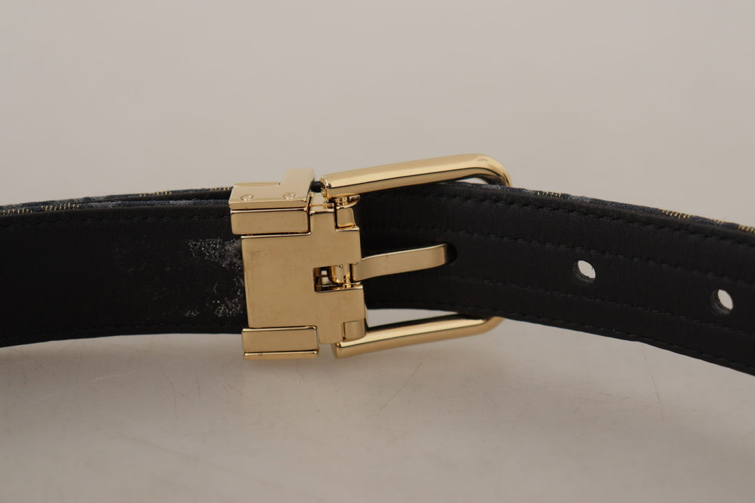  - Dolce & Gabbana Elegant Navy Blue Leather Belt - WMB108 - 75 - Ask Me Wear