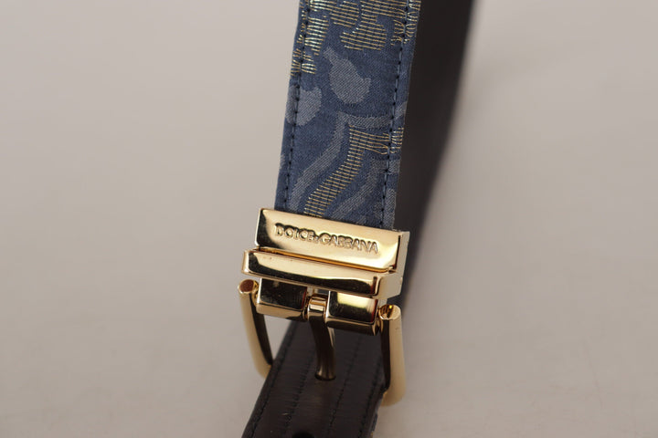  - Dolce & Gabbana Elegant Navy Blue Leather Belt - WMB108 - 75 - Ask Me Wear