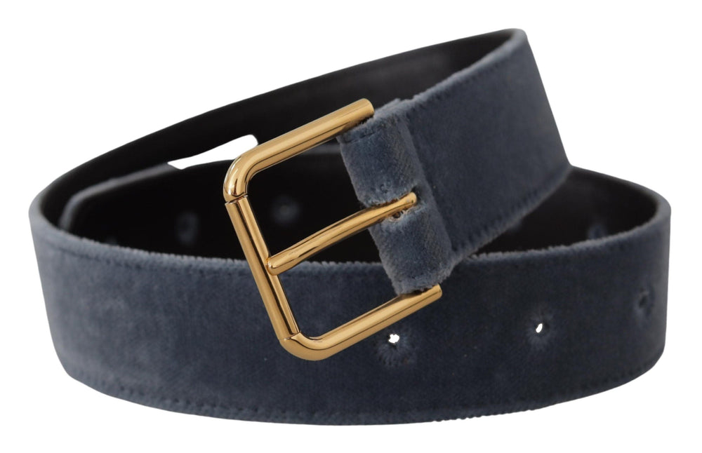  - Dolce & Gabbana Elegant Navy Velvet Designer Belt - WMB150 - 60 - Ask Me Wear