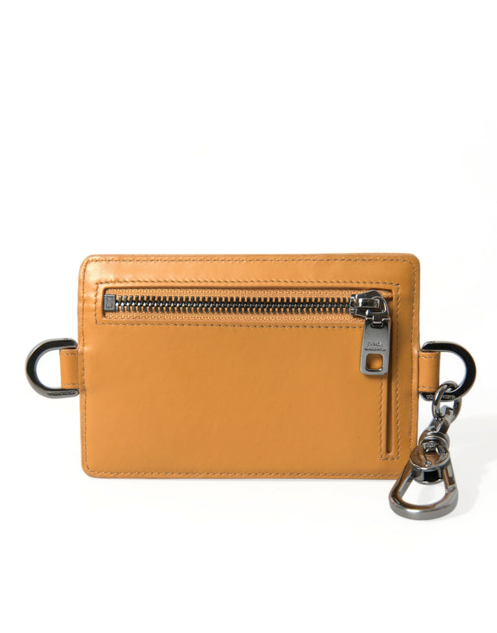  - Dolce & Gabbana Elegant Orange Calf Leather Card Holder - BAG1113 - Ask Me Wear