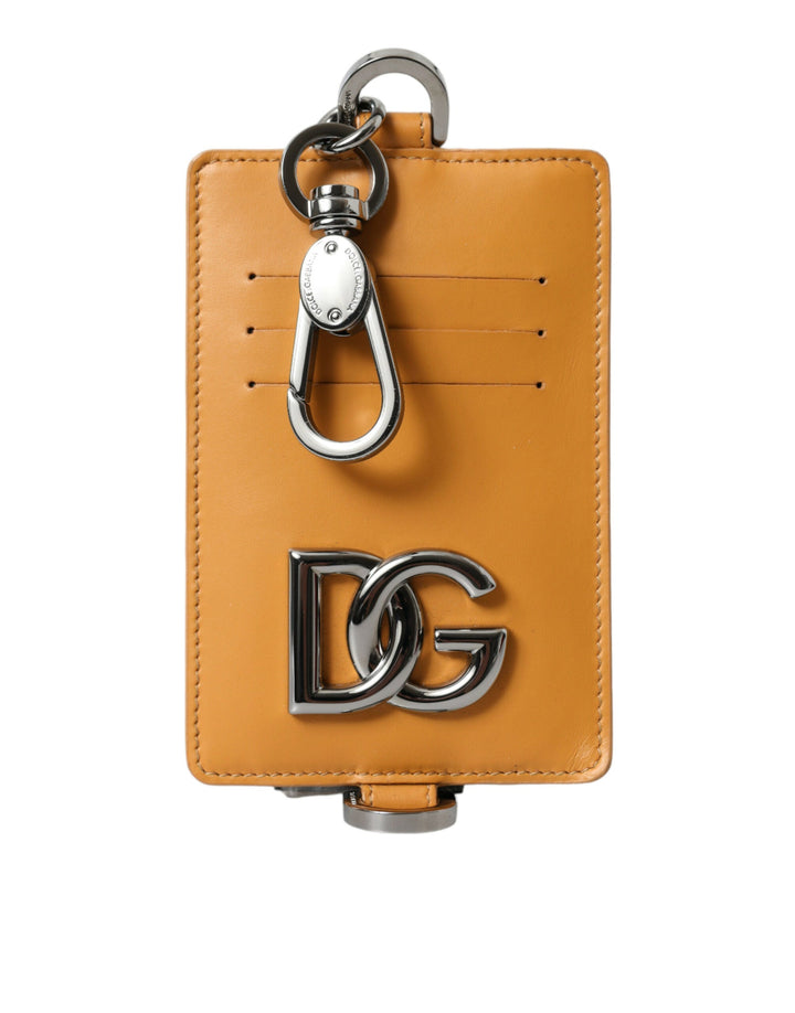  - Dolce & Gabbana Elegant Orange Calf Leather Card Holder - BAG1113 - Ask Me Wear