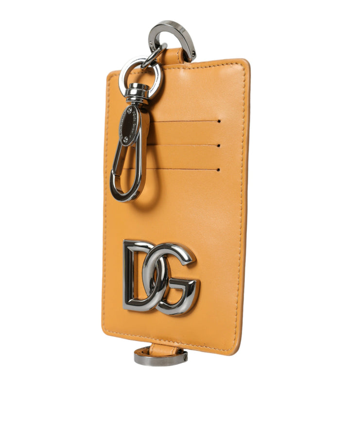  - Dolce & Gabbana Elegant Orange Calf Leather Card Holder - BAG1113 - Ask Me Wear