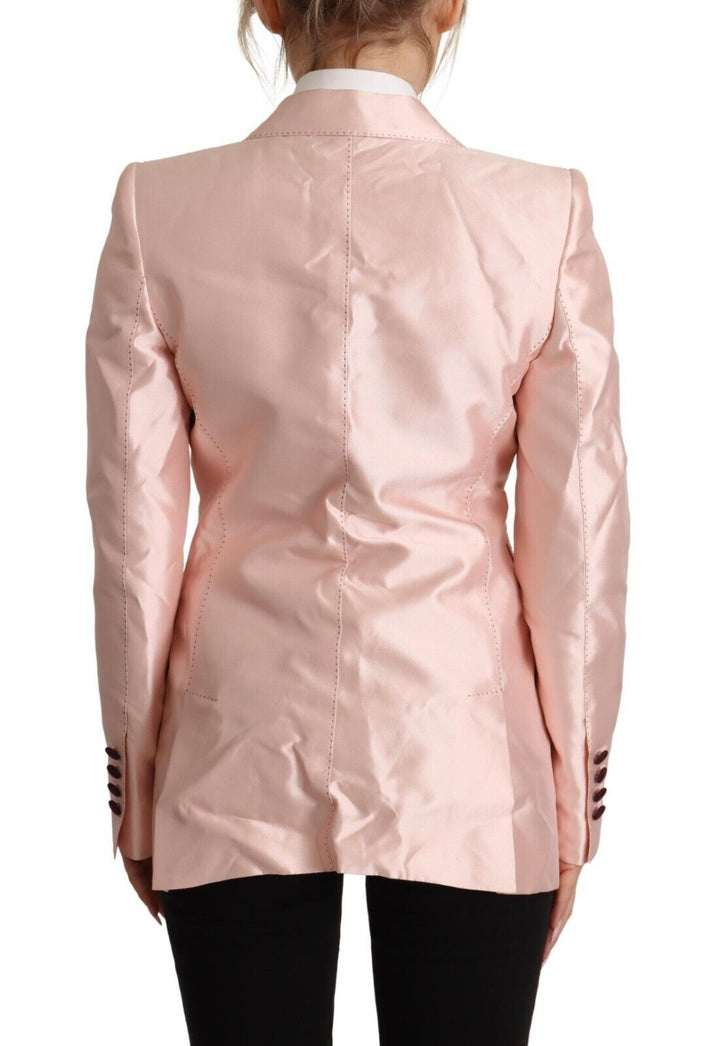  - Dolce & Gabbana Elegant Pink Silk Blazer Jacket - JKT3293 - 36 - Ask Me Wear