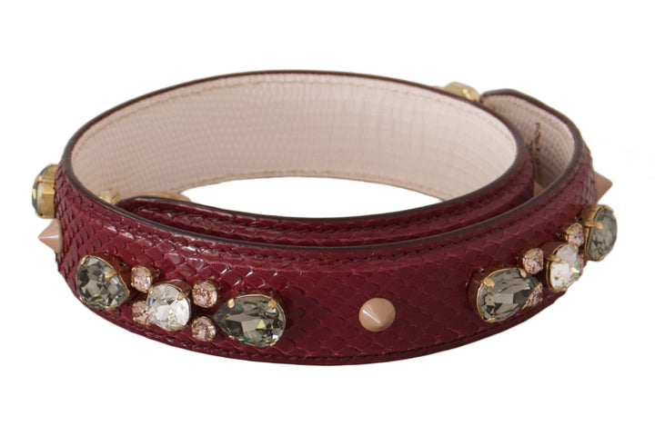  - Dolce & Gabbana Elegant Python Leather Bag Strap in Bordeaux - BEL8739 - Ask Me Wear