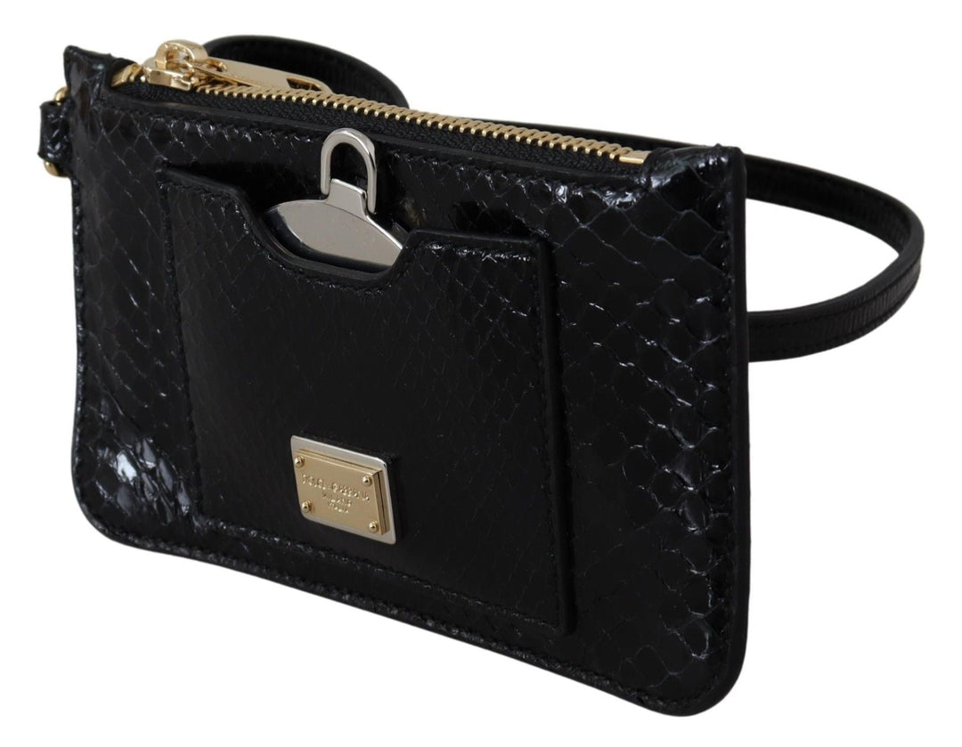  - Dolce & Gabbana Elegant Python Pattern Leather Wristlet Wallet - VAS12389 - Ask Me Wear