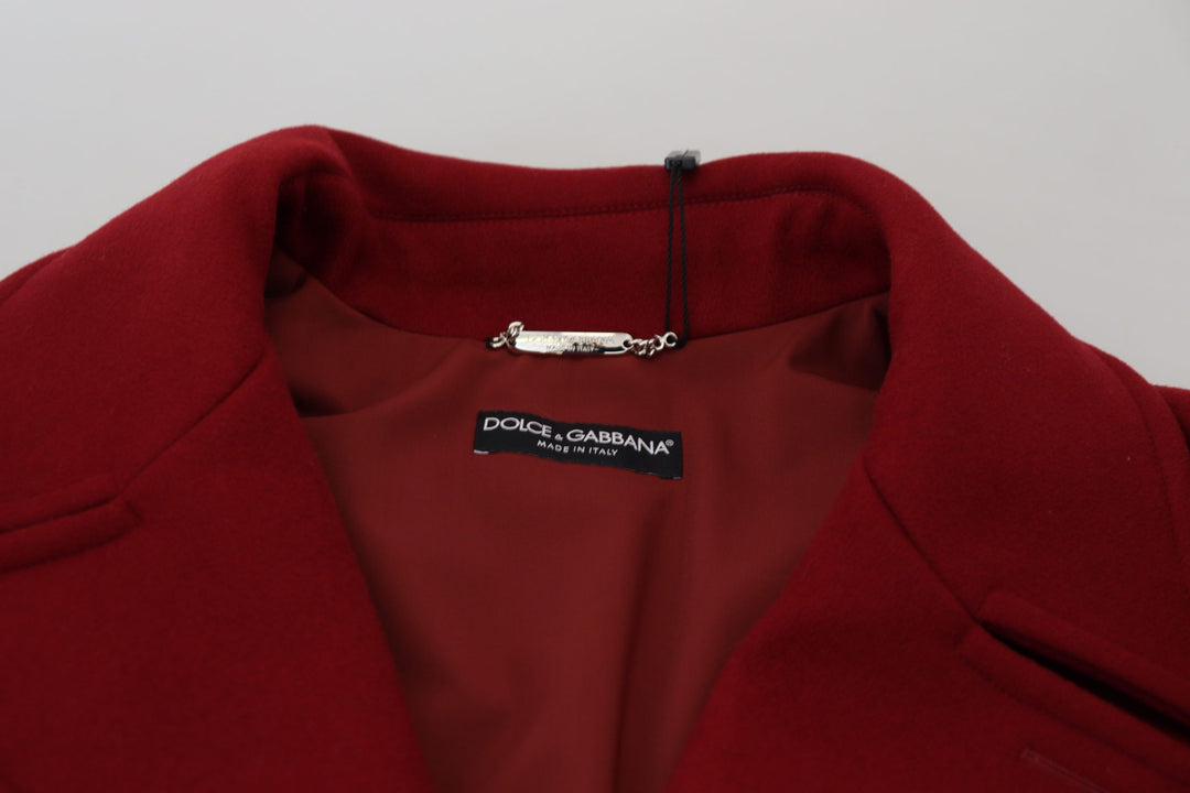  - Dolce & Gabbana Elegant Red Double Breasted Wool Jacket - JKT3348 - 52 - Ask Me Wear