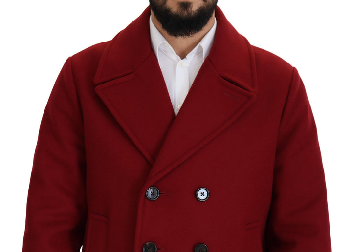  - Dolce & Gabbana Elegant Red Double Breasted Wool Jacket - JKT3348 - 52 - Ask Me Wear