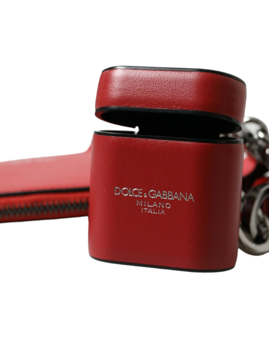  - Dolce & Gabbana Elegant Red Leather Airpods Case - SMY101285 - Ask Me Wear