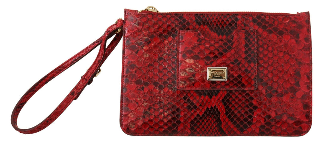  - Dolce & Gabbana Elegant Red Leather Ayers Snake Clutch - VAS130843 - Ask Me Wear