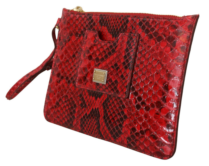  - Dolce & Gabbana Elegant Red Leather Ayers Snake Clutch - VAS130843 - Ask Me Wear