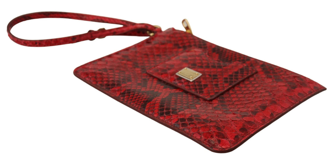  - Dolce & Gabbana Elegant Red Leather Ayers Snake Clutch - VAS130843 - Ask Me Wear