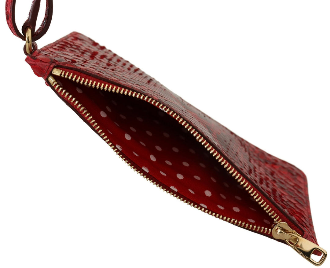  - Dolce & Gabbana Elegant Red Leather Ayers Snake Clutch - VAS130843 - Ask Me Wear