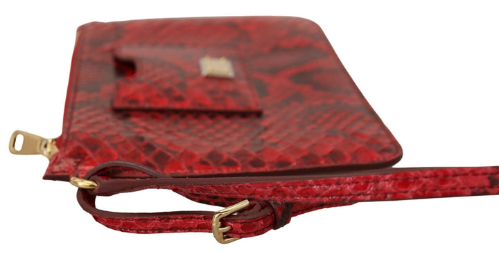  - Dolce & Gabbana Elegant Red Leather Ayers Snake Clutch - VAS130843 - Ask Me Wear