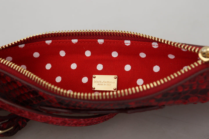  - Dolce & Gabbana Elegant Red Leather Ayers Snake Clutch - VAS130843 - Ask Me Wear