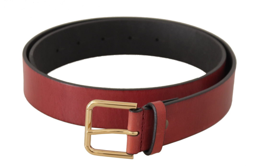  - Dolce & Gabbana Elegant Red Leather Belt with Engraved Buckle - BEL8671 - 85 - Ask Me Wear