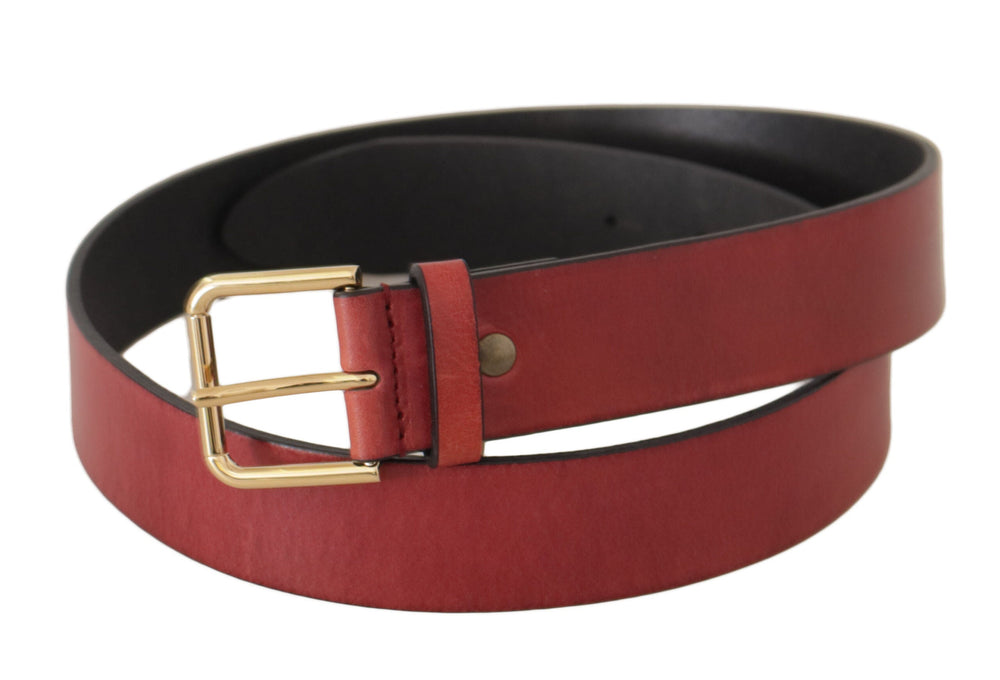  - Dolce & Gabbana Elegant Red Leather Belt with Engraved Buckle - BEL8671 - 85 - Ask Me Wear