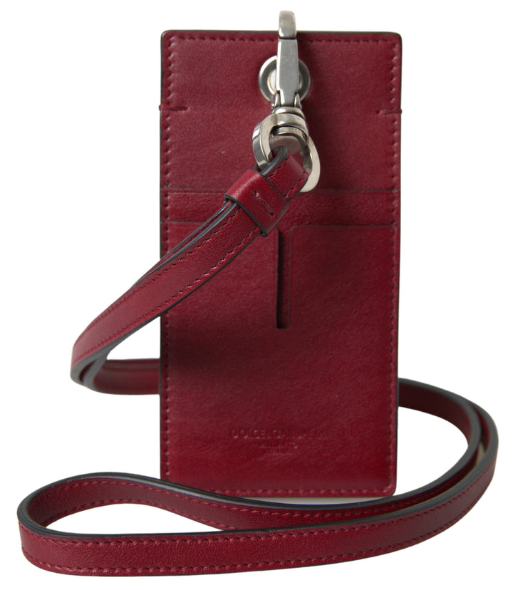  - Dolce & Gabbana Elegant Red Leather Cardholder with Lanyard - BAG1101 - Ask Me Wear