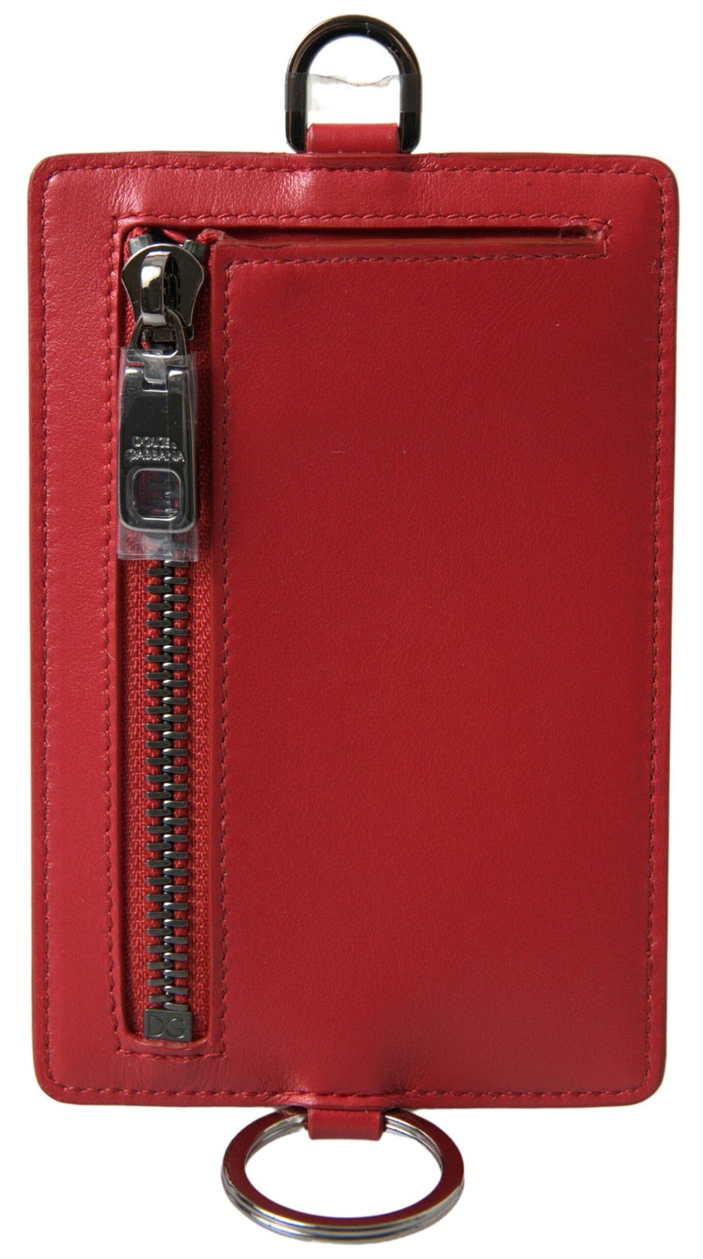  - Dolce & Gabbana Elegant Red Leather Lanyard Card Holder - BAG1103 - Ask Me Wear