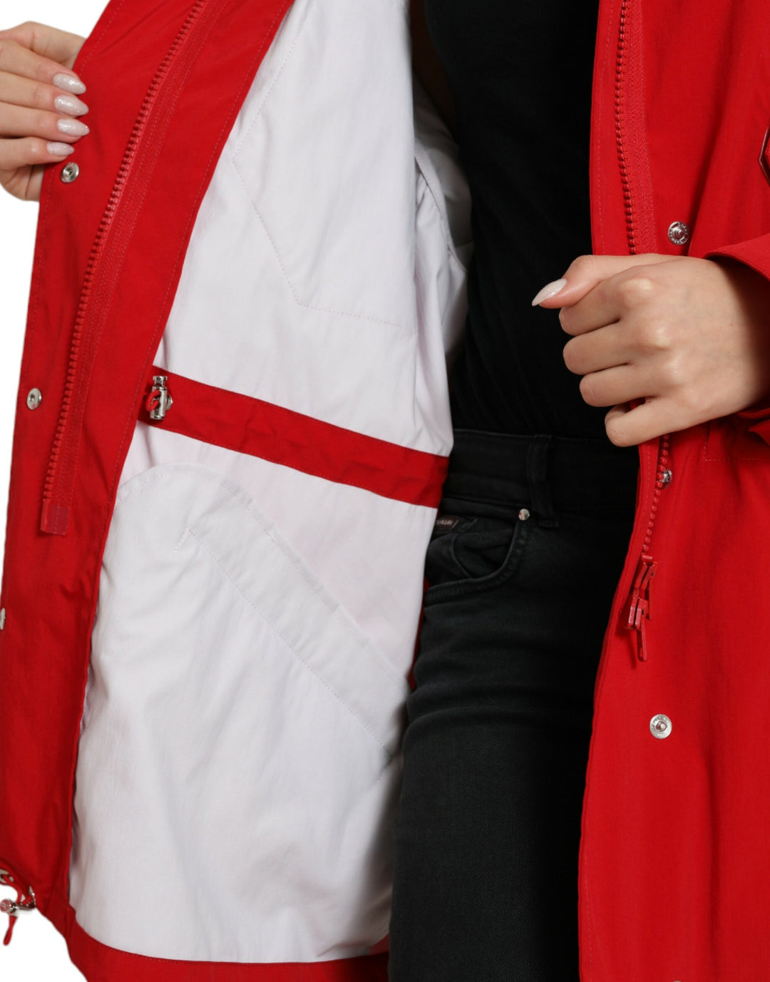  - Dolce & Gabbana Elegant Red Long Sleeve Jacket - JKT3709 - 40 - Ask Me Wear